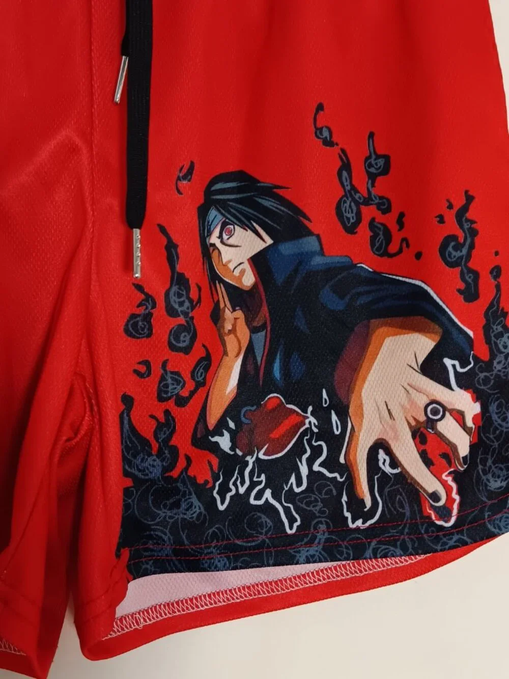 Invicta Kuru Anime Gym Shorts Mens Medium Red Itachi Naruto Graphic Athletic